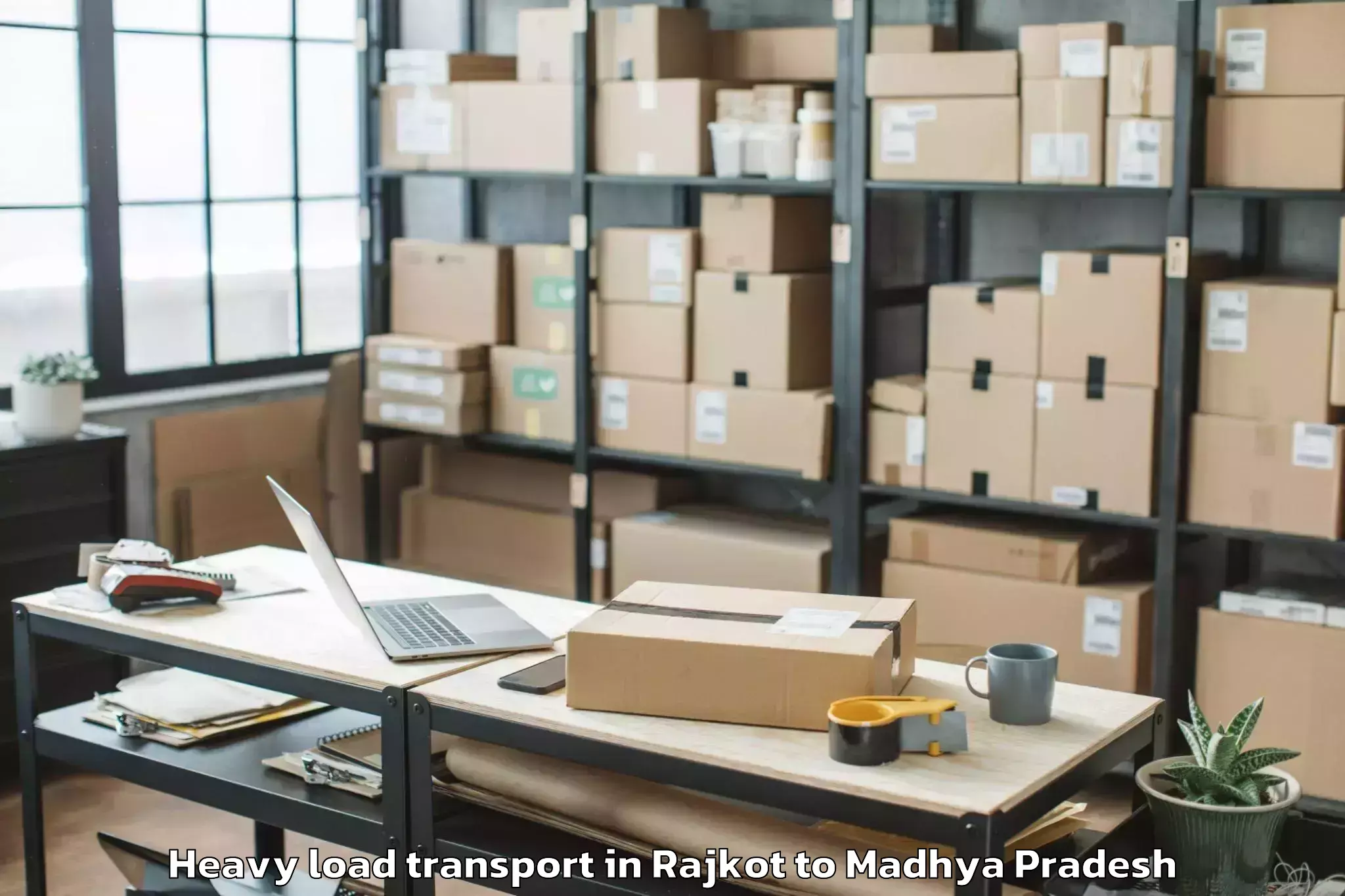 Easy Rajkot to Dabra Heavy Load Transport Booking